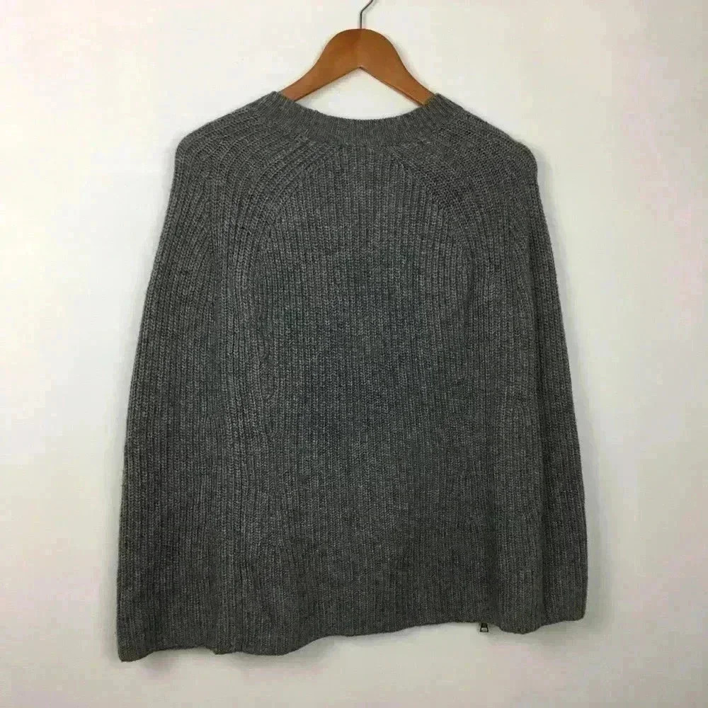 BCBGMAXAZRIA Sherwin Zipper Ribbed Poncho Sweater - Picture 7 of 8